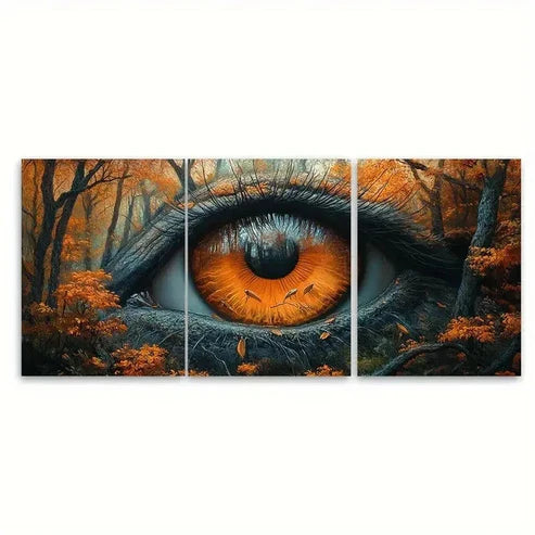 3pcs Woodland Birds Eye View Wall Art Set Canvas Unframed - High Quality Print 100% Australian Made Wall Canvas - Bella Home Decor