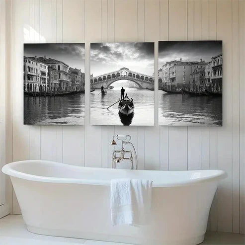 3pcs Venice Gondola Landscape Rialto Perfect Wall Art Canvas Unframed – High Quality Print 100% Australian Made Wall Canvas