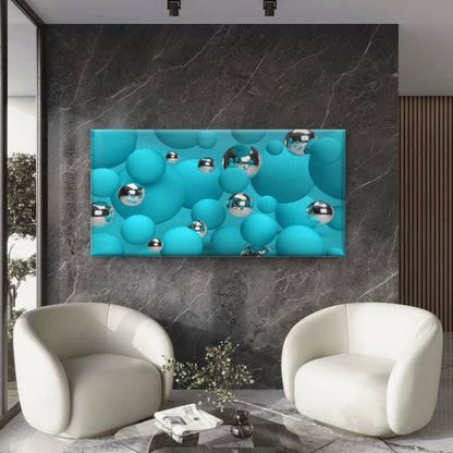 Abstract With Blue Spheres Wall Art Canvas Office Home Room Framed 120x60cm