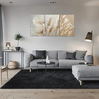 3pcs Botanical White Flowers Elegant Metal Print Ready to Hang Art - Bella Home Decor