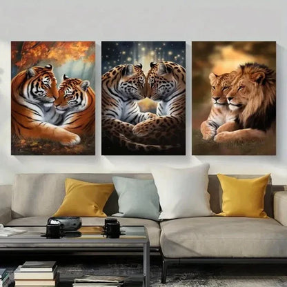 3pcs Animals Painting Wall Art Canvas Unframed - High Quality Print 100% Australian Made Wall Canvas - Bella Home Decor