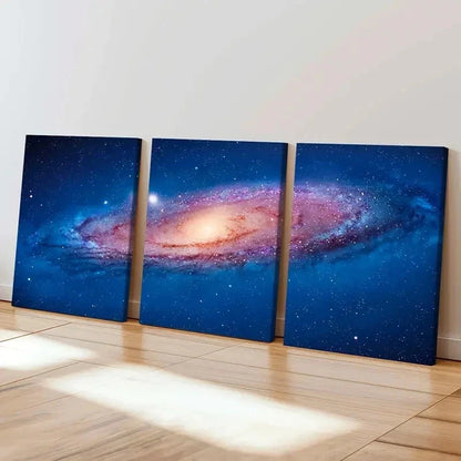 3pcs Universe Milky Way Galaxy Decor Wall Art Set Canvas Framed 60x90cm - High Quality Print 100% Australian Made Wall Canvas Ready to Hang