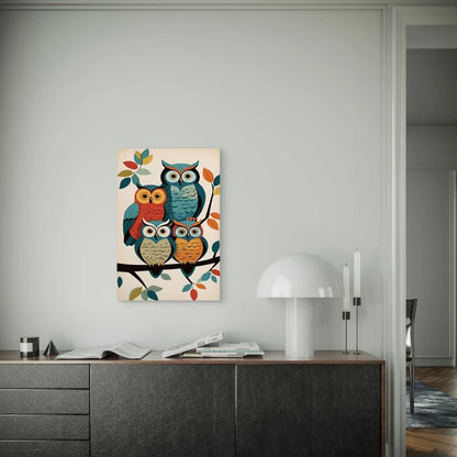 Vibrant Owl French Country Style Metal Print Ready to Hang