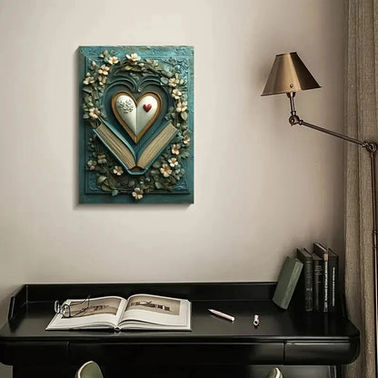 Beautiful Ohjessmarie Heart Blossoms, Painting 40x60cm Metal Print Ready to Hang - Bella Home Decor