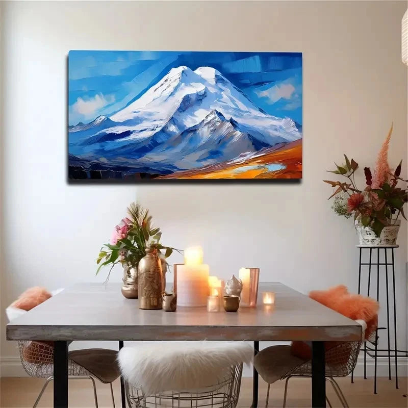Winter Snow Mountain Landscape Wall Art Canvas Office Home Room Framed 120x60cm