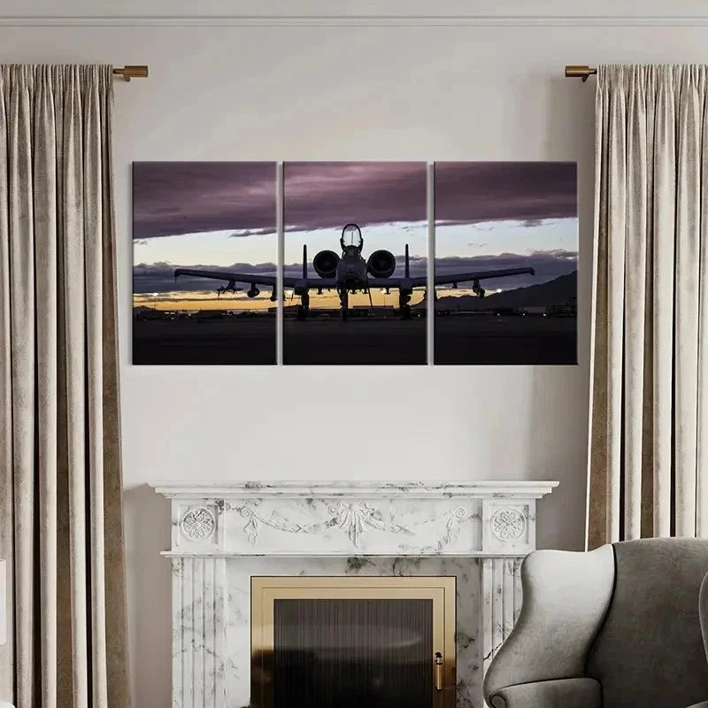 3pcs Military Themed Fighter Jets Wall Art Set Canvas Framed 50x70cm - High Quality Print 100% Australian Made Wall Canvas Ready to Hang