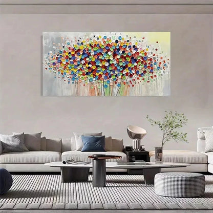 Textured Tree Abstract Colorful Wall Art Canvas Office Home Room Framed 120x60cm