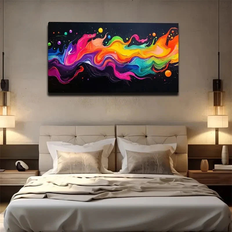 Colors Blending Like Flowing Wall Art Canvas Office Home Room Framed 120x60cm