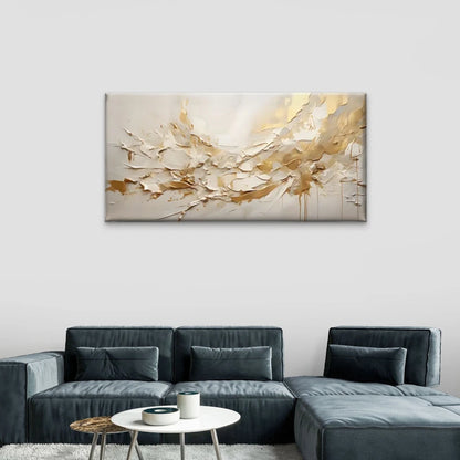 Abstract Golden Modern Perfect Wall Art Canvas Office Home Room Framed 120x60cm
