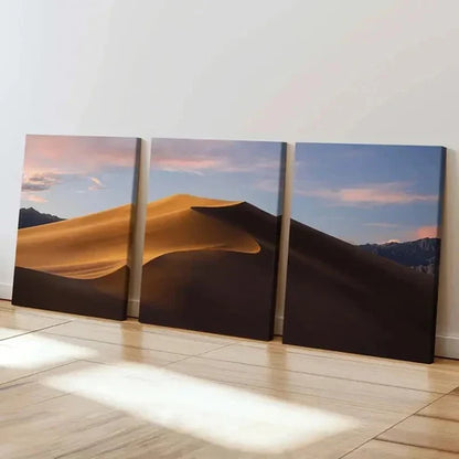 3pcs Sandy Desert Natural Landscape Wall Art Set Canvas Unframed - High Quality Print 100% Australian Made Wall Canvas