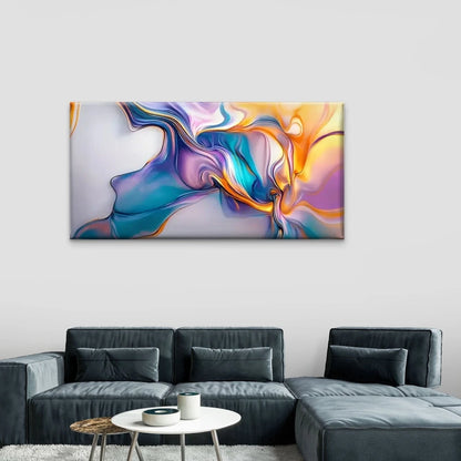 Colorful Liquid Close Abstract Wall Art Canvas Office Home Room Framed 120x60cm