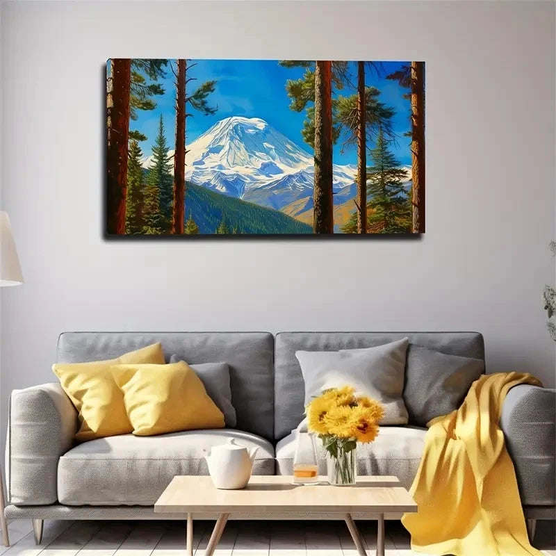 Majestic Snow Mountain Space Wall Art Canvas Office Home Room Framed 120x60cm