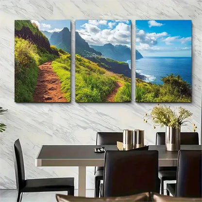 3pcs Madeira Travel Landscape Beach Perfec Wall Art Canvas Unframed – High Quality Print 100% Australian Made Wall Canvas