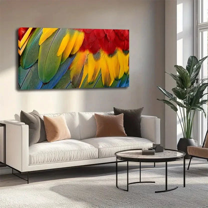 Style Main Body Parrot Feather Wall Art canvas office home room framed 120x60cm - Bella Home Decor