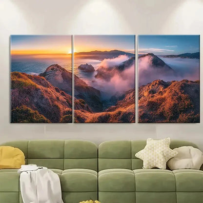 3pcs Marin County Sausalito Sunset Metal Print Ready to Hang Art - Bella Home Decor