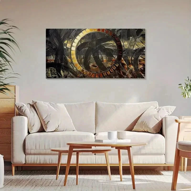 Vintage & Modern Geometric Wall Art Canvas Office Home Room Framed 120x60cm