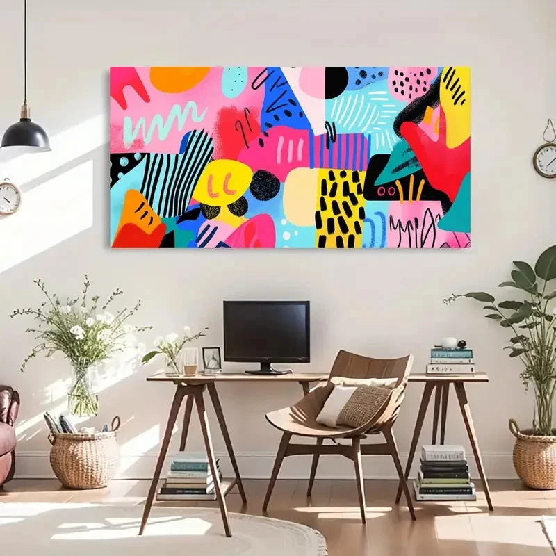 Modern Paintings Abstract Modern Wall Art Canvas Office Home Room Framed 120x60cm - Bella Home Decor