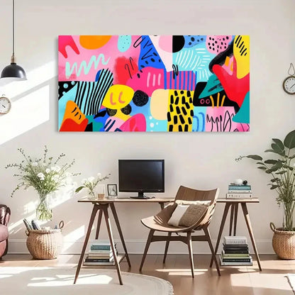 Modern Paintings Abstract Modern Wall Art Canvas Office Home Room Framed 120x60cm - Bella Home Decor