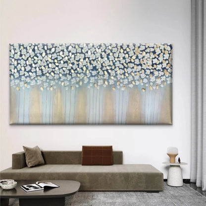 Abstract White Blossom Tree Wall Art Canvas Office Home Room Framed 120x60cm