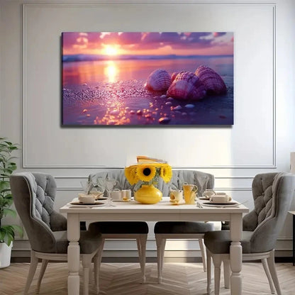 Conch Sunrise Suitable Wall Art Canvas Office Home Room Framed 120x60cm