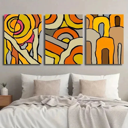 3pcs Stylish Abstract Geometric Decor Wall Art Set Canvas Unframed - High Quality Print 100% Australian Made Wall Canvas