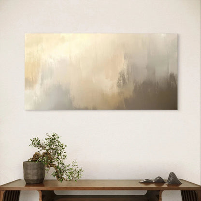 Neutral Beige & Cream Abstract Wall Art Canvas Office Home Framed 120x60cm