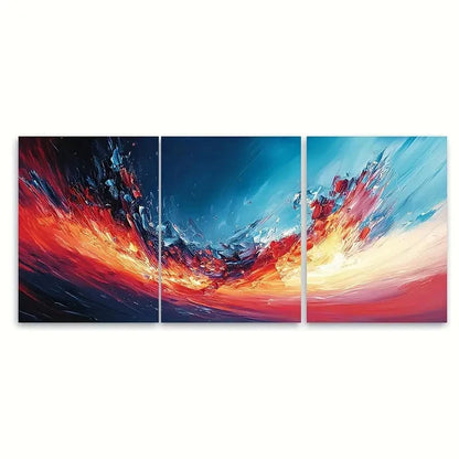 3pcs Abstract Broken Brushstrok Print   Wall Art Set Canvas Framed 50x70cm - High Quality Print 100% Australian Made Wall Canvas Ready to Hang - Bella Home Decor