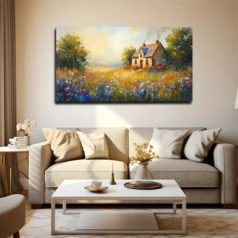 Warm Tones Of Sunlit Clouds Wall Art Canvas Office Home Room Framed 120x60cm