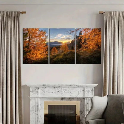 3pcs Natural Landscape Art Mountain Woods Sunset Wall Art Canvas Unframed - High Quality Print 100% Australian Made Wall Canvas