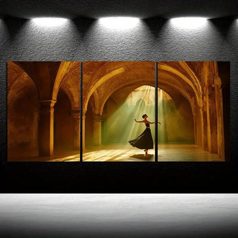 3pcs Dancing Under the Arch Figure Metal Print Ready to Hang Art - Bella Home Decor