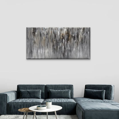 Grey White Abstract Wall Art Canvas Office Home Room Framed 120x60cm