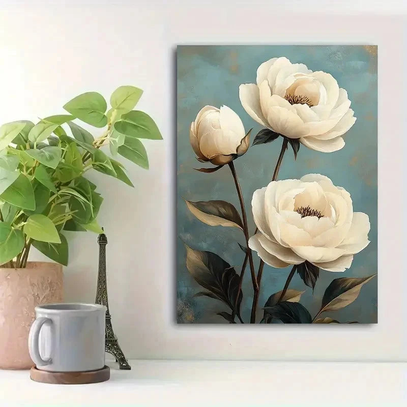 Beautiful Vintage Botanical Floral Painting 40x60cm Metal Print Ready to Hang