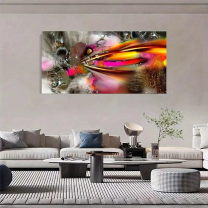 Vibrant Abstract Striped Contemporary Wall Art Canvas Office Home Room Framed 120x60cm - Bella Home Decor