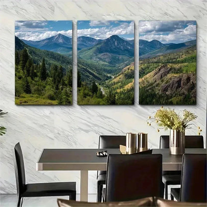 3pcs Montana Posters USA Rocky Mountain Perfect Wall Art Set Canvas Framed 50x70cm - High Quality Print 100% Australian Made Wall Canvas Ready to Hang