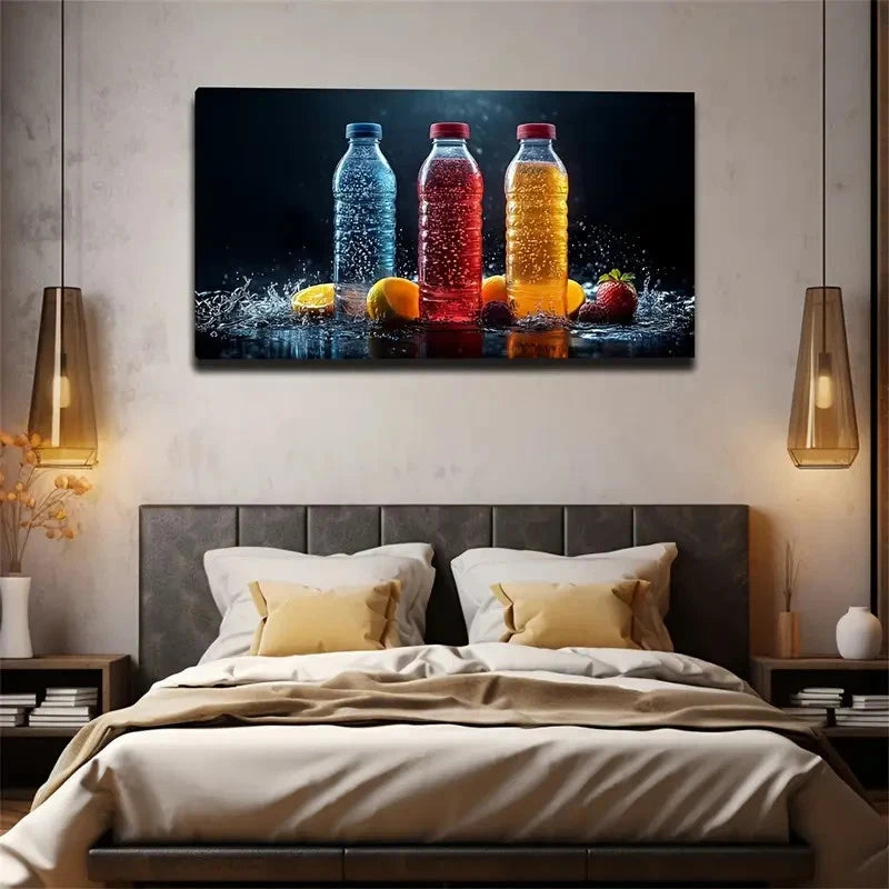 Delicious Juice Drinks Wall Art Canvas Office Home Room Framed 120x60cm