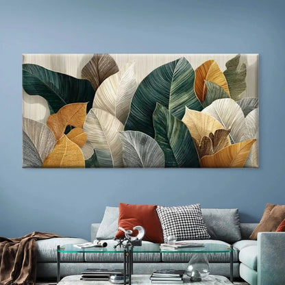Earthy Tones Botanical Wall Art Canvas Office Home Room Framed 120x60cm