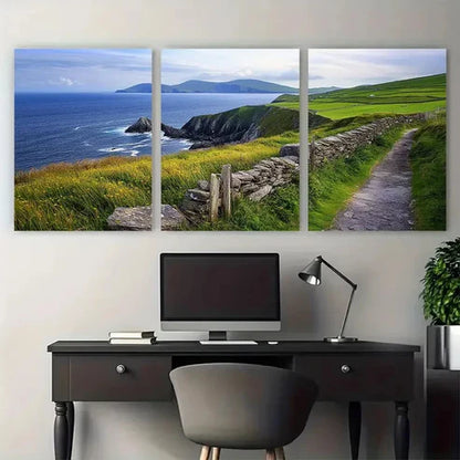 3pcs Dingle Peninsula Transform Your Perfect Wall Art Set Canvas Unframed - High Quality Print 100% Australian Made Wall Canvas - Bella Home Decor