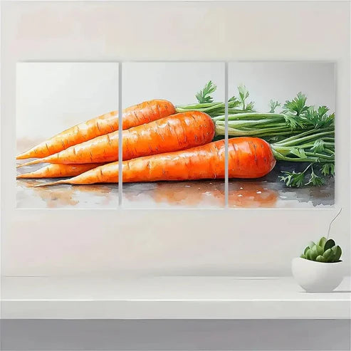 3pcs Vegetable Art Print Kitchen Art rt Wall Art Set Canvas Unframed - High Quality Print 100% Australian Made Wall Canvas - Bella Home Decor