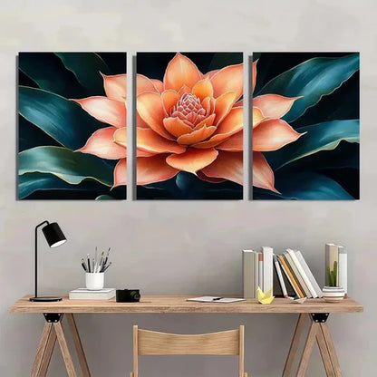 3pcs Bromeliad Bromeliaceous Tropical Wall Art Set Canvas Unframed - High Quality Print 100% Australian Made Wall Canvas