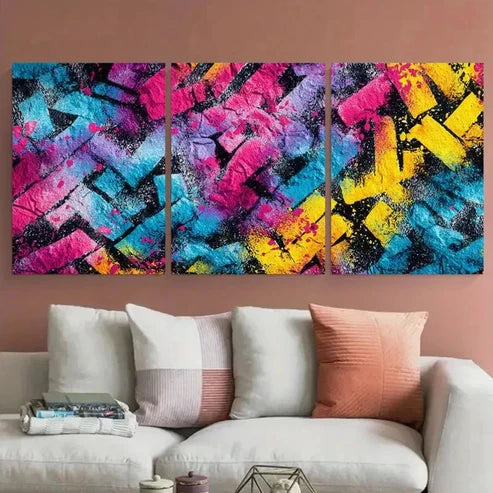 3pcs Newspaper Trendy Disco Dead Wall Art Set Canvas Unframed - High Quality Print 100% Australian Made Wall Canvas