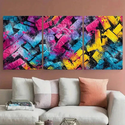 3pcs Newspaper Trendy Disco Dead Wall Art Set Canvas Unframed - High Quality Print 100% Australian Made Wall Canvas