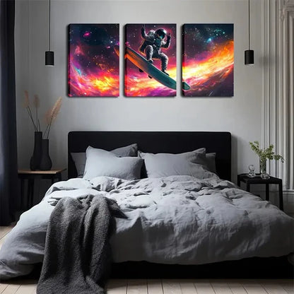 3pcs Future Human Beings Freely Explore Wall Art Set Canvas Unframed - High Quality Print 100% Australian Made Wall Canvas - Bella Home Decor