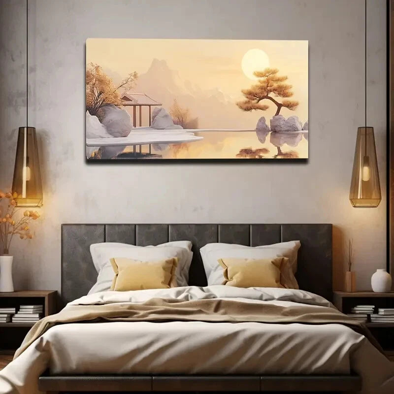 Next to Several Large Stones Wall Art Canvas Office Home Room Framed 120x60cm - Bella Home Decor