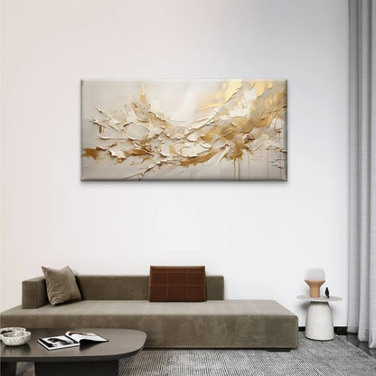 Abstract Golden Modern Perfect Wall Art Canvas Office Home Room Framed 120x60cm