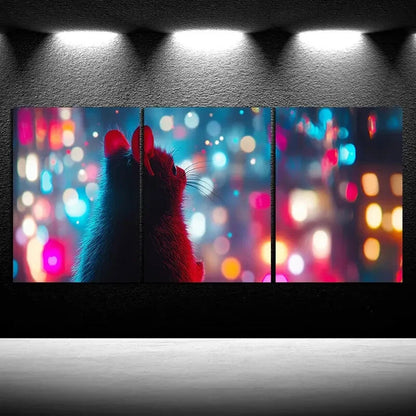 3pcs Beautiful Hamster Colourful Metal Print Ready to Hang Art - Bella Home Decor