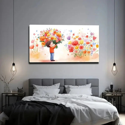 Heartwarming Youngsters Vibrant Wall Art Canvas Office Home Room Framed 120x60cm