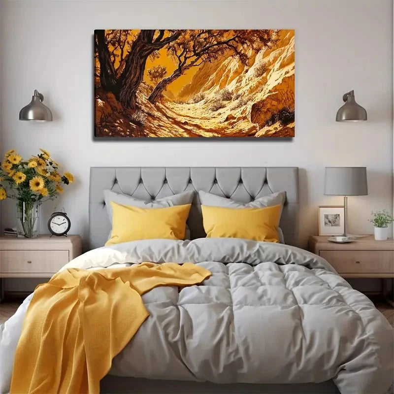 Abstract Life In The Desert Wall Art Canvas Office Home Room Framed 120x60cm