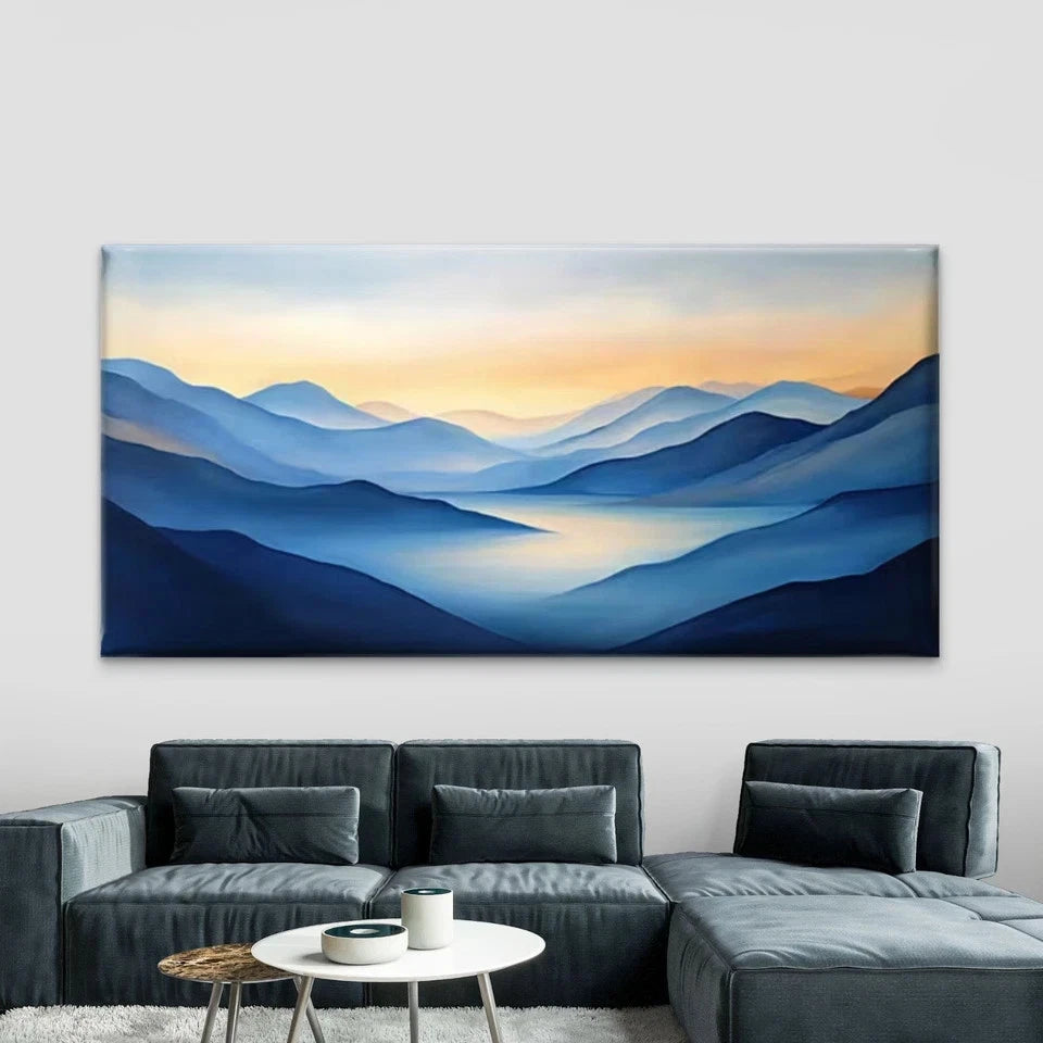 Abstract Mountain Scenery Wall Art Canvas Office Home Room Framed 120x60cm