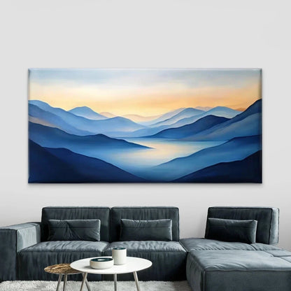 Abstract Mountain Scenery Wall Art Canvas Office Home Room Framed 120x60cm
