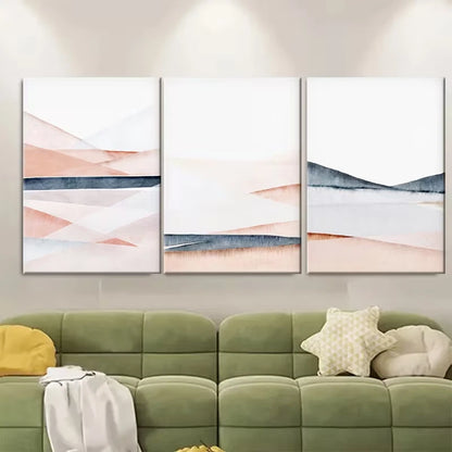 3pcs Watercolor Abstract, Modern Minimalist Metal Print Ready to Hang Art
